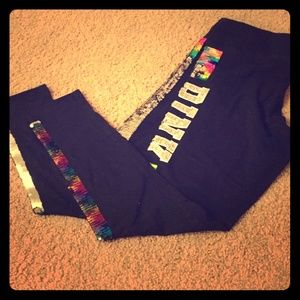VS PINK SIZE MED Rainbow Sequence Leggings